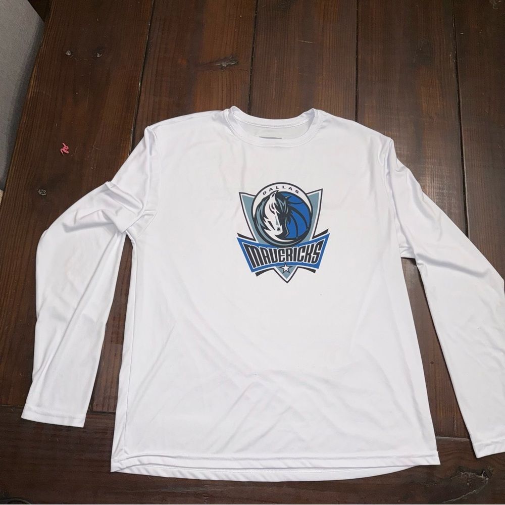 A4 Men's Large Dallas Mavericks Long Sleeve White